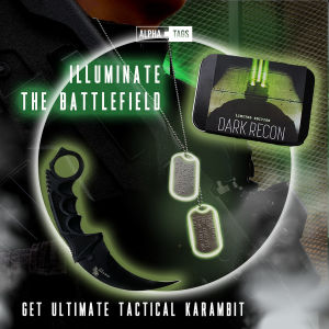 Dog Tag Custom | Kalung Tentara | Glow In The Dark | DARK RECON
