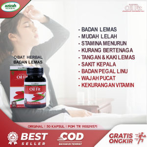 Obat Badan Lemas Pegal Linu Sakit Kepala Pusing Kleyengan Stamina Menurun Mudah Lelah Tangan Kaki Lemas Tidak Bertenaga Wajah Pucat Anemia Kurang Darah Kurang Vitamin Ibu Hamil Herbal OIL FIT Kapsul Buah Merah Papua