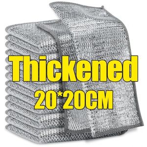10pcs Magic Cleaning Cloth Thickened Double -sided Metal Steel Wire Rags Kitchen Dish Pot Washdishing Cloths Towel Clean Tools