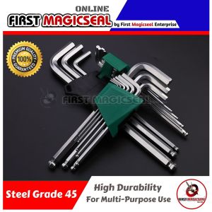 First Magicseal - 9Pcs 1.5mm-10mm Hexagon Allen Key Set Wrench with Ball End Cycling Repair Tool Kit