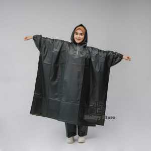 Jas Hujan Ponco/Kelelawar Bahan Karet Anti Rembes Raincoat Motor Original Pamor maroon