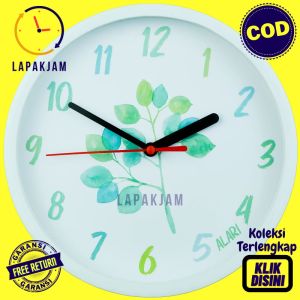 Jam Dinding Quartz Dekorasi Dinding Bunga Flower Murah Besar Alari AL6464 Blue Keren