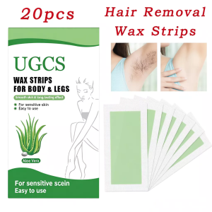 Hair Removal Wax Strips 20pcs/box Facial and Body Depilatory Disposable Paper for Arms Legs Underarm