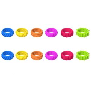 Children Sensory Activity Rings Calming Toy for Stress Relief and Anxiety Novelty Silicone Rings Gadget Textured