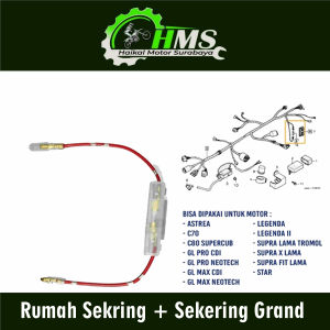 Rumah Sekring + Sekering Grand - Socket Soket Holder Double Sekring Astrea C70 Prima Supra X GL Pro