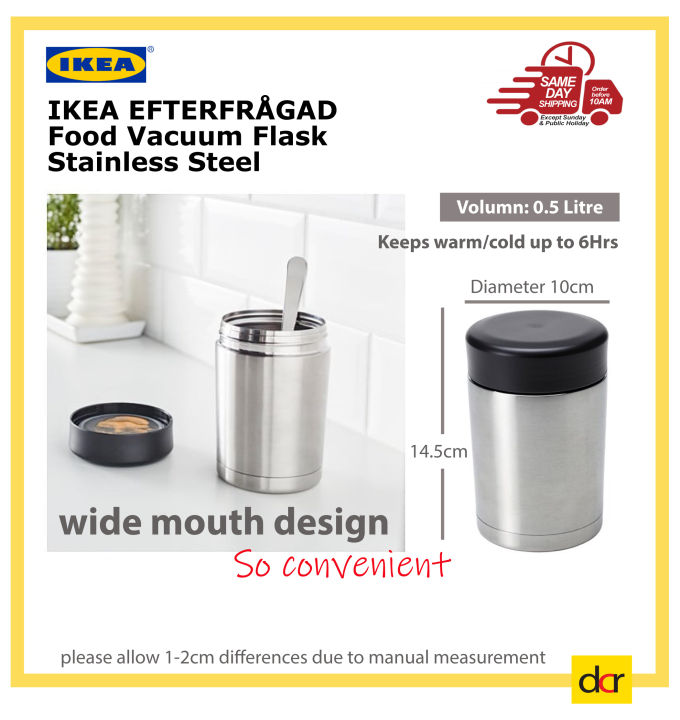 IKEA EFTERFRÅGAD Stainless Steel Food Vacuum Flask, Thermal Flash