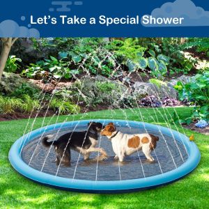 Durable Non-Slip Splash Pad for Kids and Dog 39"/59"/67" Thicken Sprinkler Pool Summer Outdoor Water Toys - Fun Backyard Fountain Play Mat for Baby Girls Boys Children or Pet Dog