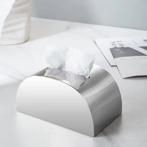 xpkQ Stainless Steel Tissue Modern Minimalist Semicircular Metal Napkin Desktop Luxury Creative Tissue Boxes Paper Container 4Y1Z7