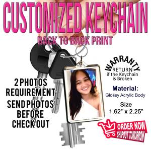 Printing 4 Fun Personalized Keychain - Custom Acrylic Design Bible Verse KPOP PPOP - High-Quality Clear Waterproof Print - Durable Aesthetic Accessory for Bag Keys Souvenirs Giveaways Gifts