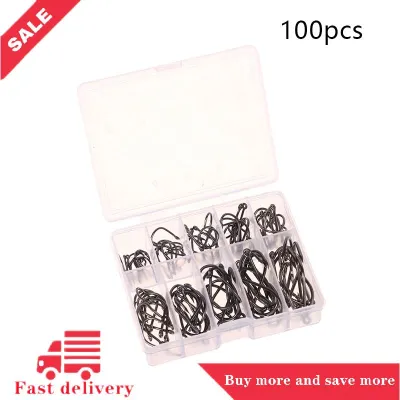 [COD]Flash Delivery 100-500PCS Fishing Hooks Set High Carbon Steel Sharp Durable Barbed Fishhook Rock Fishing Equipment Gear Tackle Accessories