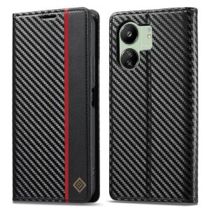 เคสเคสแบบพับปิดได้แม่เหล็กสำหรับ Xiaomi Redmi Note 14 13 12 11 Pro/redmi Note 14 13 12 5G / Redmi Note 12S 11S 4G เคสโทรศัพท์คู่ทำจากคาร์บอนไฟเบอร์