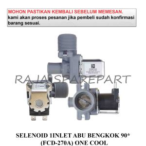 SISBON SELENOID / WATER INLET MESIN CUCI / SELENOID 1INLET ABU BENGKOK 90 (FCD-270A) ONE COOL SLD-15