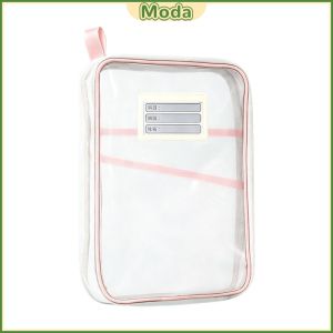 Moda L-Shape Zipper Mesh File Bag Large Opening Handheld Document Pouch Student Stationery Organizer