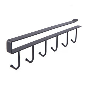 No-Drill Kitchen Storage Rack – Wall Mounted Organizer Shelf with Hooks – Household Cabinet Rack for Kitchen & Bathroom Organization
