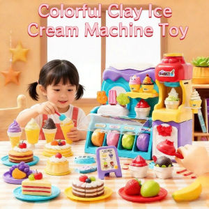 Kids Pretend Play Ice Cream Maker Pretend Play Colorful Clay DIY Ice Cream Machine Toy Mainan