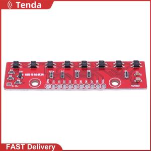 3.3V-5V Dòng follower hồng ngoại cảm biến thăm dò 8 kênh Hunt Module PCB hồng ngoại Mô-đun cảm biến phát hiện Board
