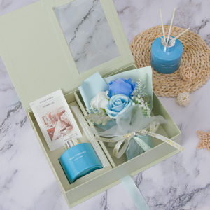 NEW Valentines Day Gifts Rose Flower and Aromatherapy Bottle Reed Diffuser Perfume and Gifts Flower Gift Box