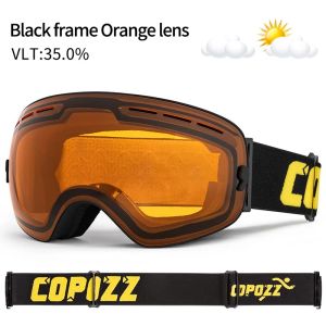 COPOZZ Brand Ski Goggles Double Layers UV400 Anti-fog Big Ski Glasses Skiing Mask Snowboard Men Women Snow Goggles GOG-201 Pro