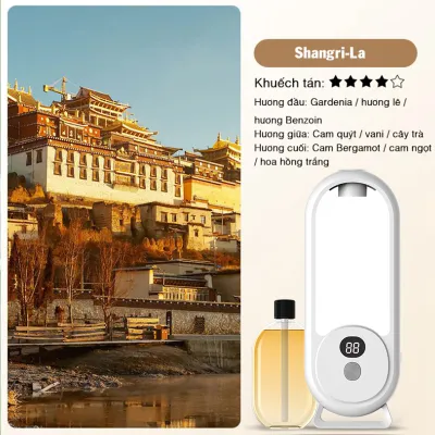 Máy xịt thơm phòng tự động P8 pro máy xông tinh dầu xông nước hoa tự động sạc pin dán tường để bàn 5 chế độ