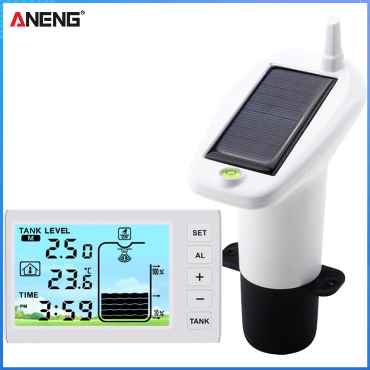 【ANENG】Ultrasonic Water Tank Liquid Level Meter Temperature Sensor Time ...