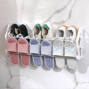 Bathroom Slippers Rack Free Punching Simple Shoe Rack Space Saving Rack Wall Hanging Stainless Steel Shoe Shelf Home Storage