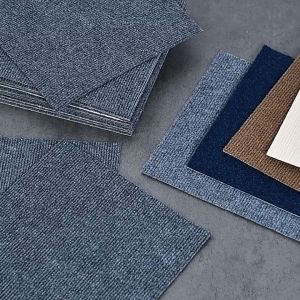 【SG Stock】Self-Adhesive Carpet Tiles Anti-Slip Striped Floor Tiles for Living Room Bedroom