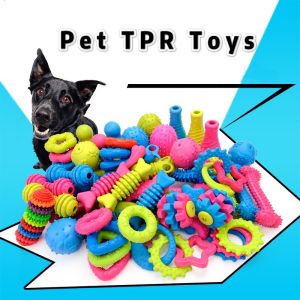 Dog TPR Toys resistant To Bite Bone Thermal Plastic Rubber Ball Teeth Training Play For Dog Puppy