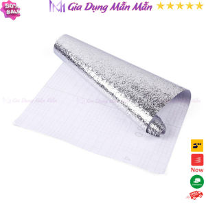 SKU63 - Cuộn Giấy Nhôm Bạc Họa Tiết - Dán Tường Nhà Bếp Cách Chịu Nhiệt Chống Thấm Chống Dầu Mỡ