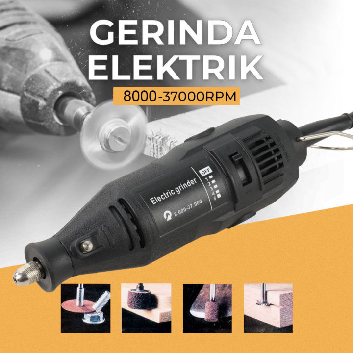 DEMEL Multipro Gerinda Elektrik Mini 8000-37000 RPM - F0130 - Black
