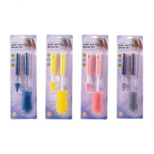 Baby Bottle Brush Set Durable Silicone Cleaner Detachable Nipple Straw Brushes for Narrow Neck Bottles Breast Pumps