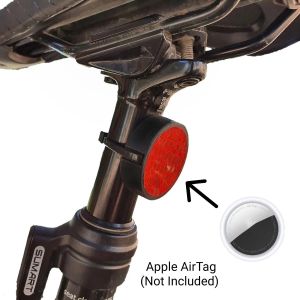 (SG) Safebros AirTag Bike Reflector Mount - Fixed Bicycle Reflector Bracket Holder - Anti-lost Locator - Airtag Case