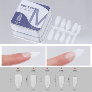 รองรับCOD！100 ชิ้น เล็บปลอม ไม่ต้องตะไบ pvc เล็บปลอม สีใส ต่อแล้วเนียนเหมือนกับเล็บจริง