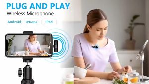 Wireless Lavalier Microphone Clip-on Mic Plug And Play Hd Audio Noise Reduction Sulit Matibay For Iphone Type-C Vlogging
