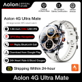 【GPS SIM Card】Aolon Smartwatch 4G Ultra Mate Sim Card Wifi Real GPS 52mm 1880mah battery App Download WA Reply NFC Connect Strava Smart Watch Camera Jam Tangan Pria&wanita. 