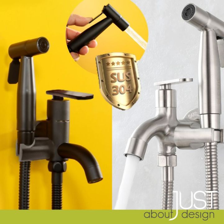 Black Oxide 304 Stainless Steel Two Way Tap Bathroom Faucet Bidet Spray
