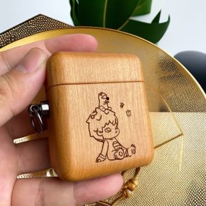 กล่องใส่หูฟังไม้   เหมาะสำหรับ airpodspro3 เคสป้องกัน   ไม้เนื้อแข็ง   ไม้   ใช้บังคับ AirPods4 เคสป้องกัน   กล่องไม้   ป้องกันการชน   กันกระแทก