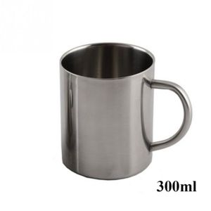 YERZ 220ml Anti-scalding Portable silver Double Wall Stainless Steel Coffee Mug Tea Cup Water Bottle Mug Cup