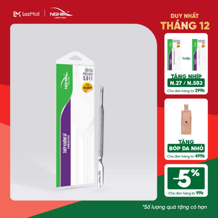 Sủi Da 2 Đầu Thép Không Gỉ KỀM NGHĨA S.511 ( 1 đầu bầu, 1 đầu tứ giác nhỏ)