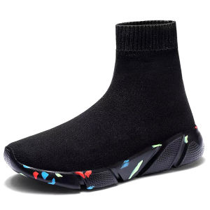 Ultra-lightweight plus-size couple shoes high-top sock shoes casual sports spring-summer style elastic cuff  boots trendy