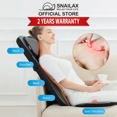 Snailax SL-233 Massager Body with Shiatsu Kneading Rolling Rotating Vibrating Spot Massage for Neck Back Lumbar 1 Year Warranty Ideal Gift