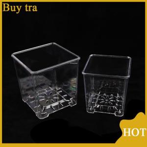[Buytra] กระถางดอกไม้อะคริลิคใสทรงสี่เหลี่ยมกระถางต้นไม้บอนไซระบายอากาศได้สำหรับตกแต่งสวนลานห้องนั่งเล่นระเบียง