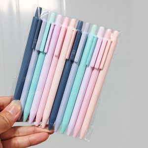 NOER 6/12pcs Triangular Barrel Mechanical Pencils Morandi 0.5/0.7mm Automatic Pencils Simple Click Propelling Pencils Students Gift