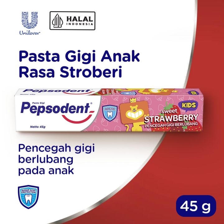 Pepsodent Pasta Gigi Anak Strawberry 45 g
