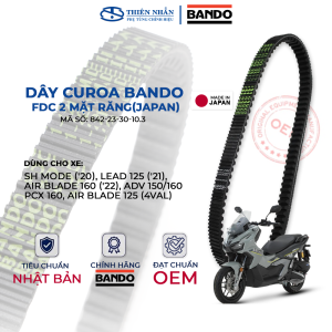 Dây curoa Bando FDC 2 mặt răng SH Mode (20) Lead 125 (21) Air Blade 160 (22) ADV 150/160 PCX 160 - Made in Japan