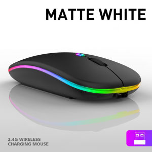 JTKE 2.4GHz Wireless Mouse RGB Rechargeable Mouse Computer Silent Mouse LED Backlit Ergonomic Gaming Mouse for Laptop PC