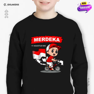 BAJU KAOS LENGAN PANJANG 17 AGUSTUS KE-80 ANAK LAKI LAKI PEREMPUAN KAOS ANAK KEMERDEKAAN RI 3-14 THN