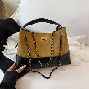 [Candy style] retro deerskin velvet portable commuter bag womens versatile new trendy fashion tote bag large capacity messenger bag