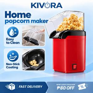 KIVORA Automated Popcorn Maker Machine Portable 2L Mini Electric Popcorn Machine No Oil Required