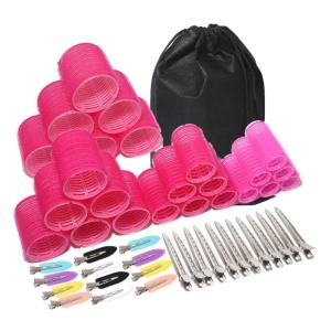 6Pcs Hair Curlers Set with Metal Hair Clip For Long to Short Hair Styling Salon and Formal Event Quick Hairstyle Tool