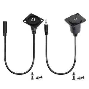 TRS 3.5mm Stereo Thread Mounting Connector 1/8 TRS Male/Female to Female Short Cable Panel Mounting Adapter Cable